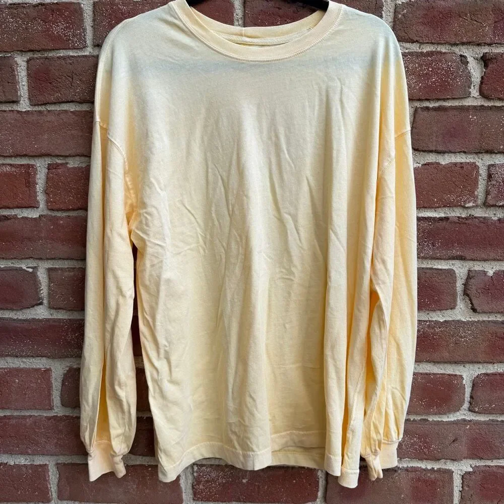 Free people We The Free Perfect Oversized long sleeve Tee yellow S NEW